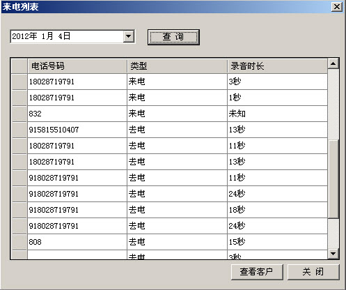 來電列表